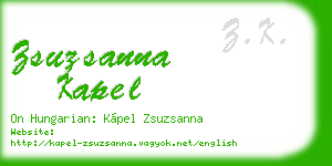 zsuzsanna kapel business card